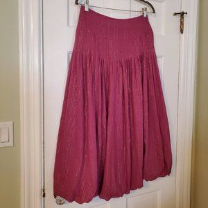 Raspberry with Gold Stripes Skirt NWOT